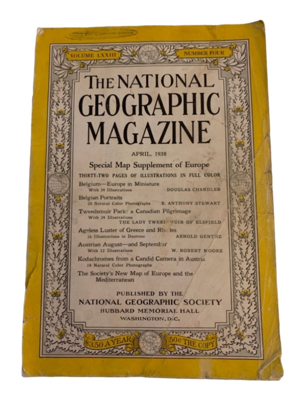 April 1938 National Geographic Magazine (no map supplement)